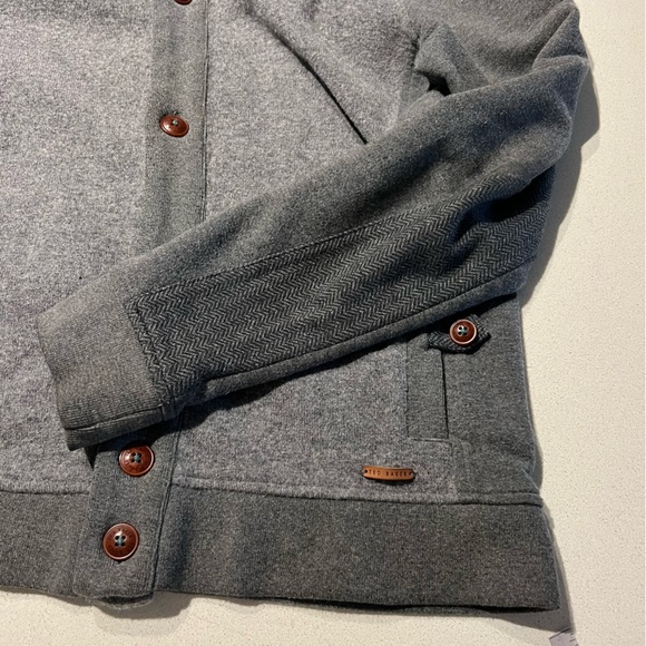 Ted Baker London Mens Cotton Wool Jacket Sweater Button Up - Picture 5 of 12